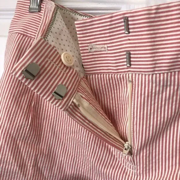 J. Crew pink and white striped city fit shorts, size 2 - Picture 5 of 11